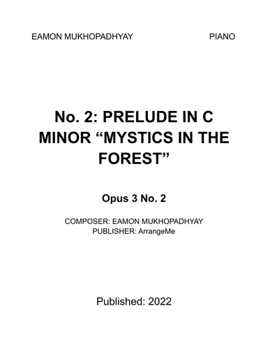 Prelude No. 2 in C Minor "Mystics in the Forest" - Opus 3 Number 2