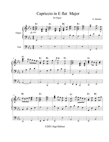 Capriccio in E flat Major f. Organ