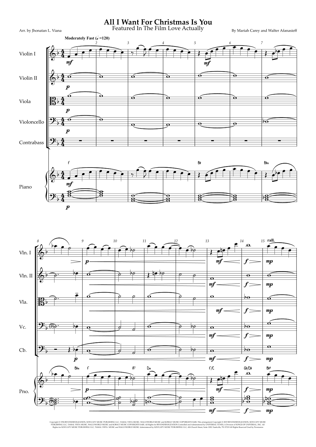 All I Want For Christmas Is You (arr. Jhonatan Lucio Viana)