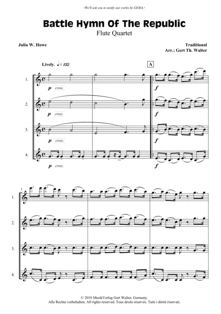 Battle Hymn Of The Republic (arr. Gert Th. Walter)