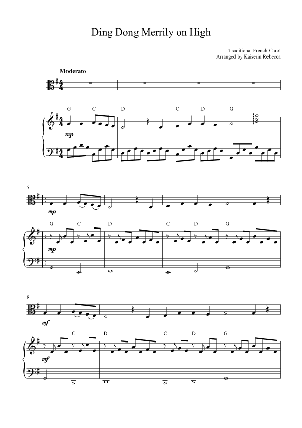 Ding Dong Merrily on High (arr. Kaiserin Rebecca)