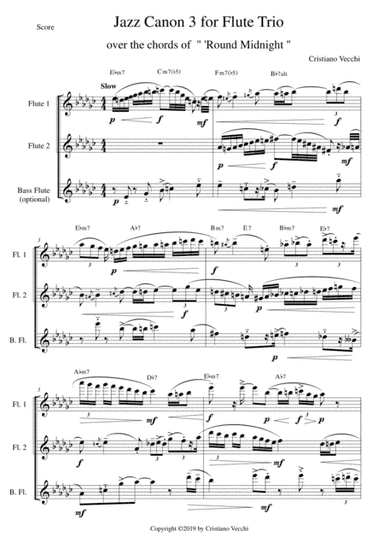 Jazz Canon 3 for Flute Trio