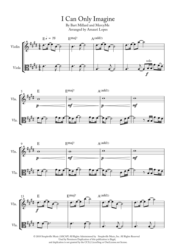 I Can Only Imagine (arr. Amauri Lopes)