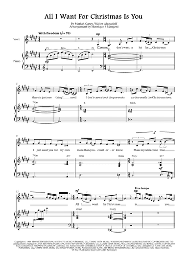 All I Want For Christmas Is You (arr. Henrique F Mangoni)