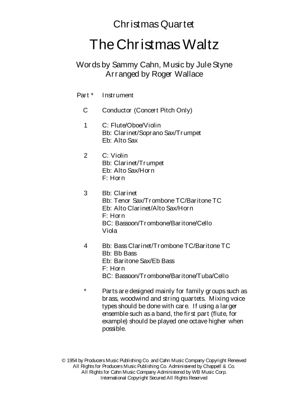 The Christmas Waltz (arr. Roger Wallace)