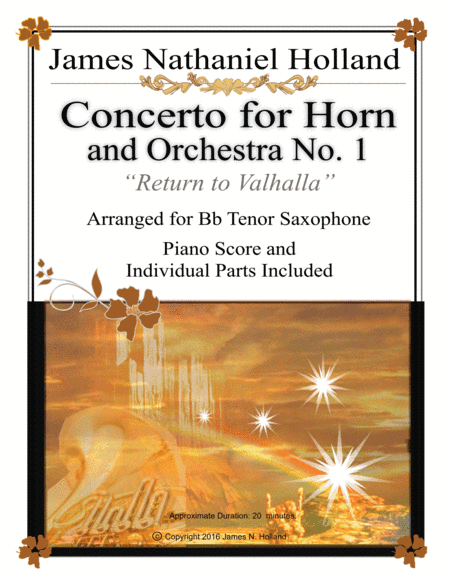 Concerto No. 1 for French Horn "Return to Valhalla" arranged for Tenor Saxophone (Piano Reduction)