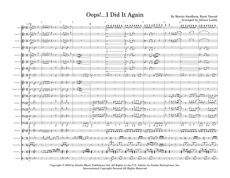 Oops!...i Did It Again (arr. Allison Laibly)