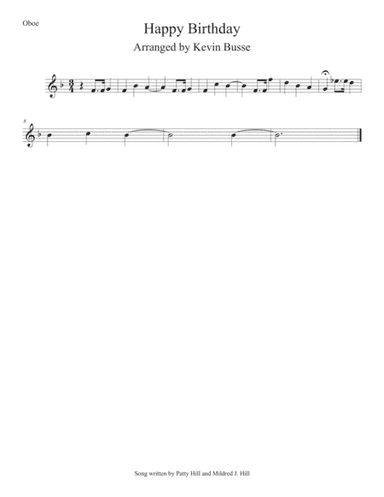 Happy Birthday - Oboe (arr. Kevin Busse)