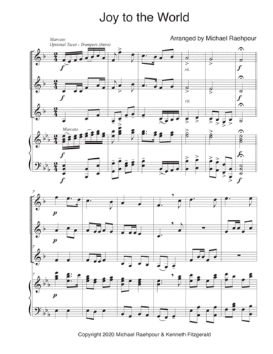 Joy to the World - Trumpet Trio (With Piano) (arr. Michael Raehpour)