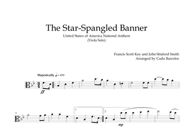 The Star-Spangled Banner - EUA Hymn (Viola solo) (arr. Cadu Barcelos)