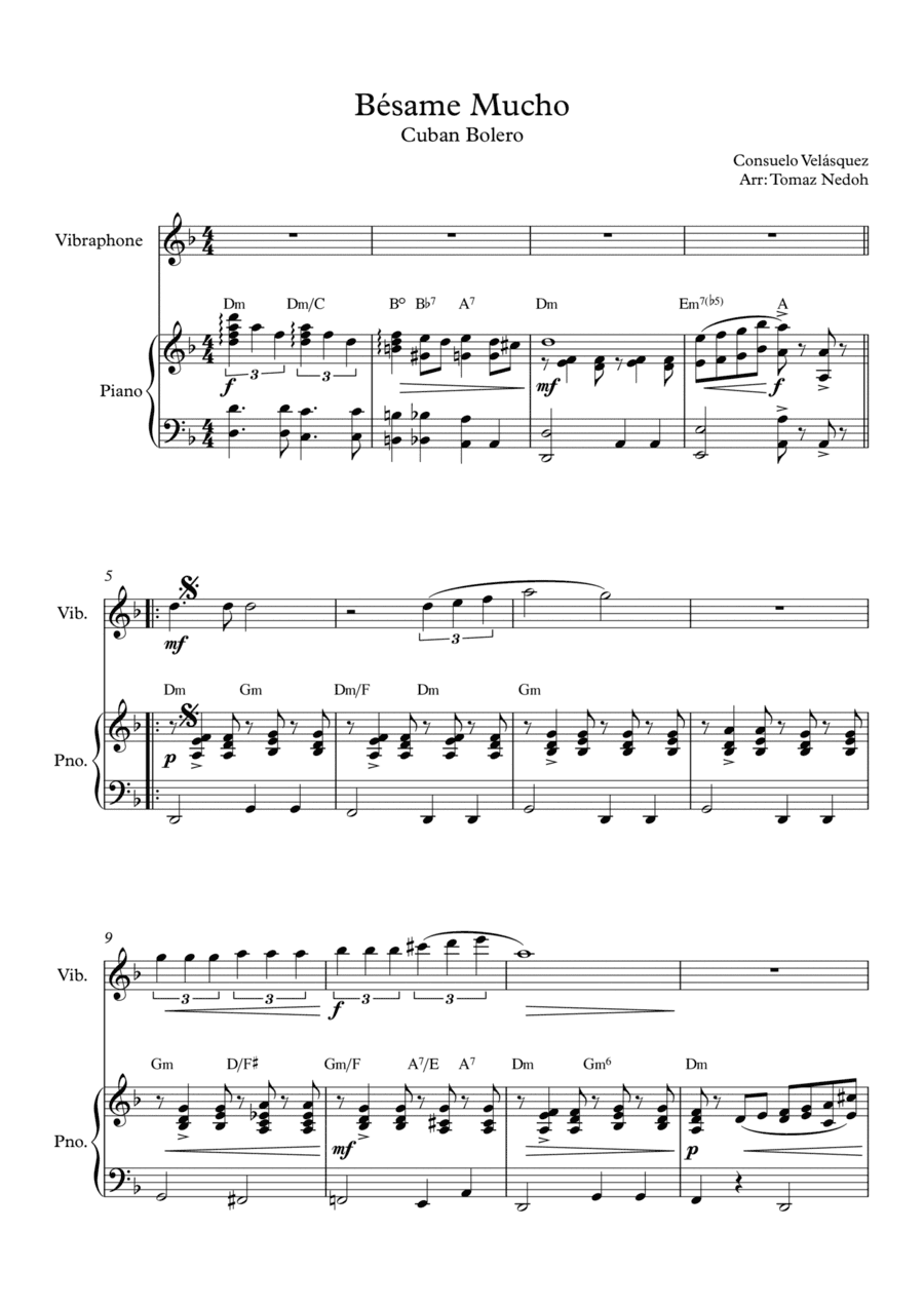 Bésame Mucho (arr. Tomaz Nedoh)