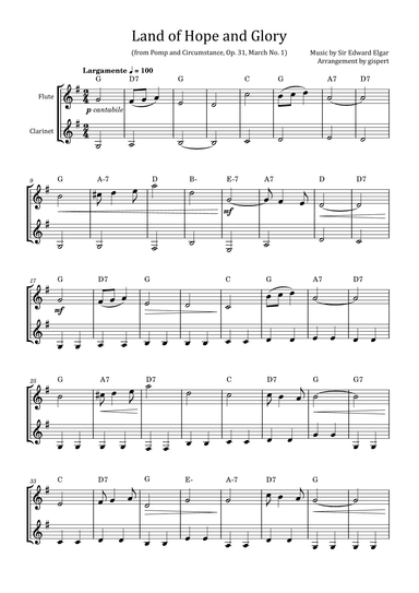 Land of Hope and Glory (from Pomp and Circumstance, Op. 31, March No. 1) (arr. Gispert)