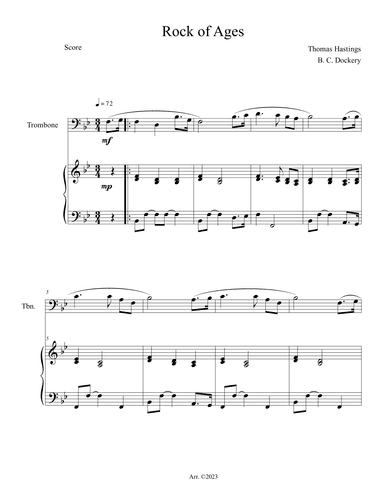 Rock of Ages (Trombone Solo with Piano Accompaniment) (arr. B. C. Dockery)