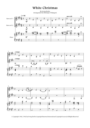 White Christmas (arr. Henrique F Mangoni)