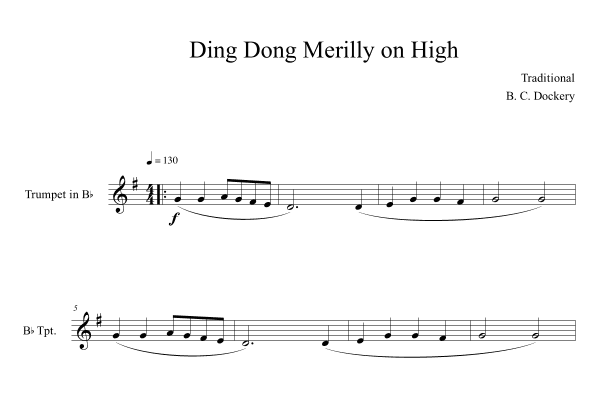 Ding Dong Merrily on High (Trumpet Solo) (arr. B. C. Dockery)
