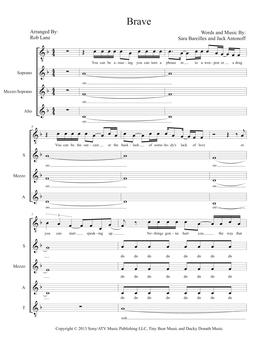 Brave (arr. Robert Lane)