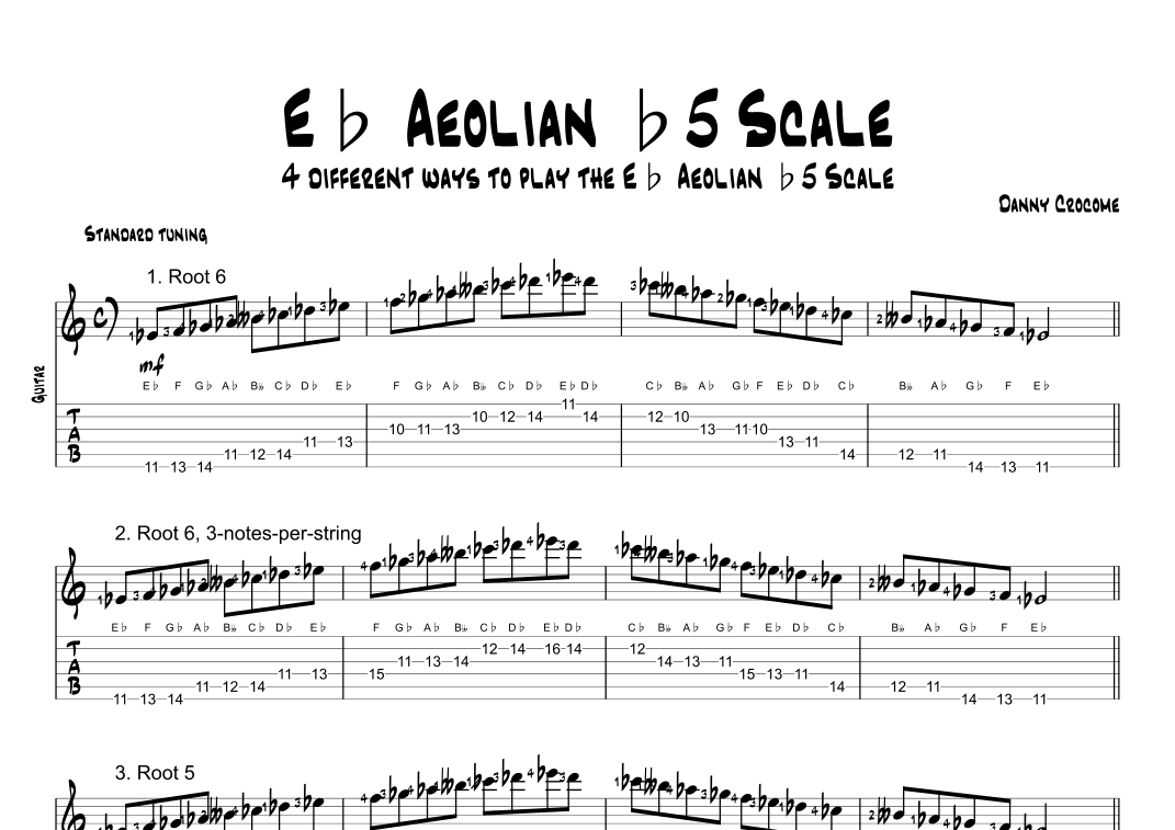 Eb Aeolian b5 Scale (4 Ways to Play)
