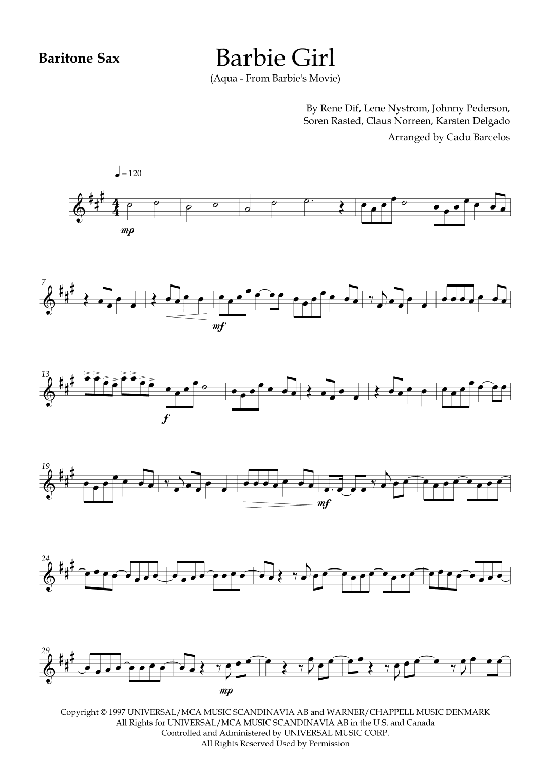 Barbie Girl (arr. Cadu Barcelos)