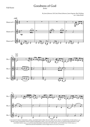 Goodness Of God (arr. Fabio Britto)