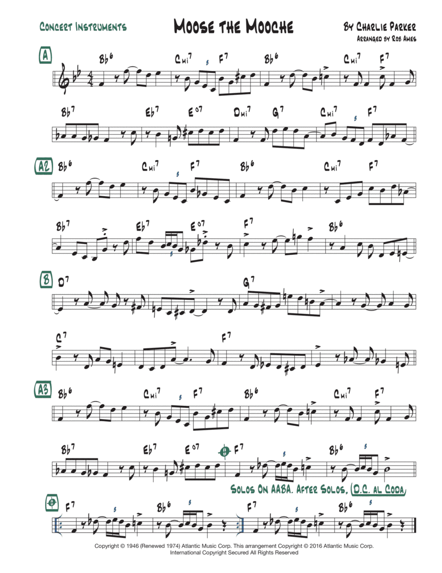 Moose The Mooche (arr. Rob Ames)