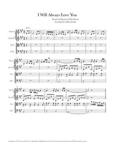 I Will Always Love You (arr. Yukiko Suzuki)