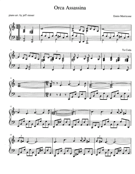 Orca Assassina (arr. jeff siesser)