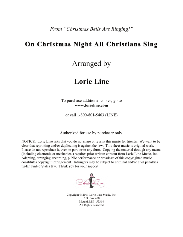 On Christmas Night All Christians Sing (arr. Lorie Line)