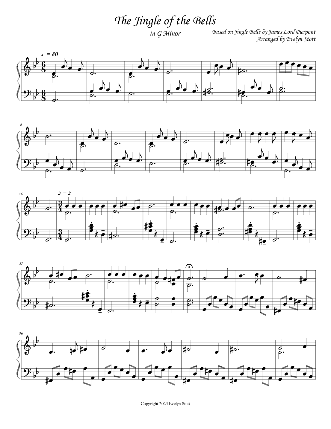 The Jingle of the Bells (arr. Evelyn Stott)