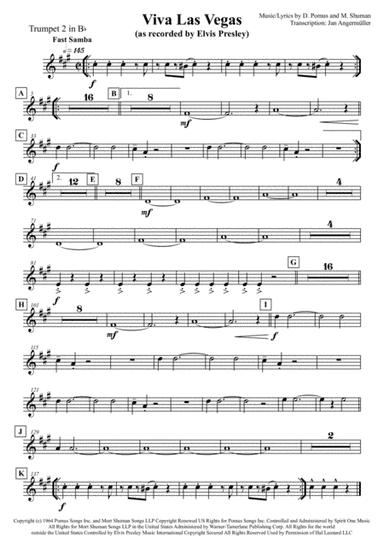 Viva Las Vegas  from VIVA LAS VEGAS (arr. Jan Angermüller)