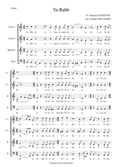 Ya Rabbi a'ti lmawta l mou'minin - يا ربّ أعط الموتى المؤمنين (arr. Charbel ABI NADER)