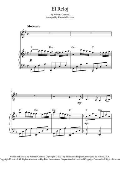 El Reloj (arr. Kaiserin Rebecca)