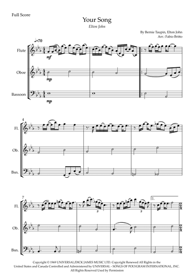 Your Song (arr. Fabio Britto)
