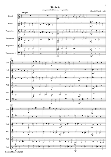 Monteverdi Sinfonia (arr. Edition Maulwurf)
