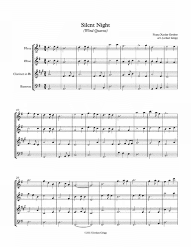 Silent Night (Wind Quartet) (arr. Jordan Grigg)