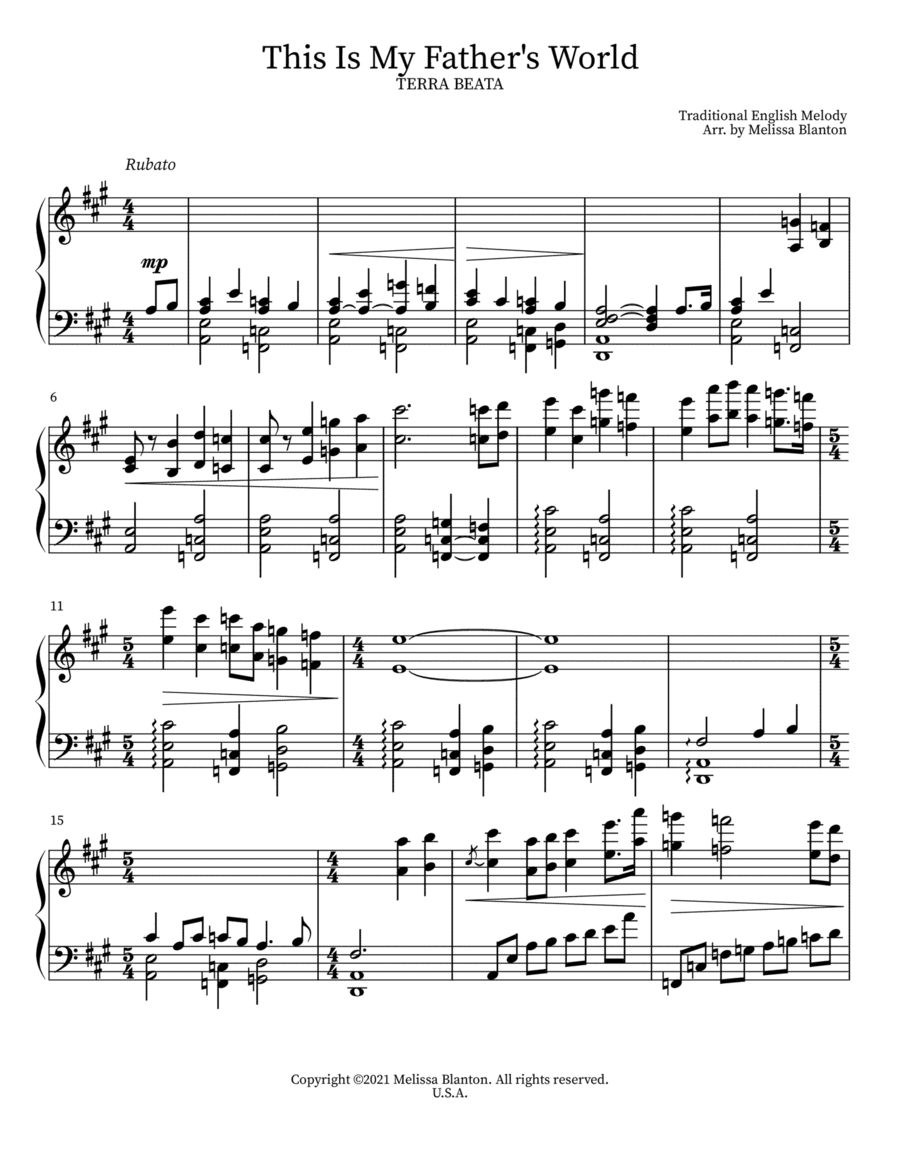 This Is My Father' World (arr. Melissa Blanton)