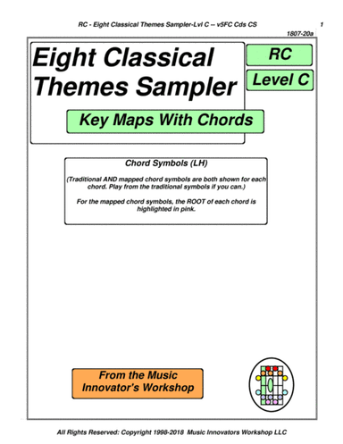Eight Classical Themes Sampler - Series 5FC- (Key Map Tablature) (arr. John M. Honeycutt)