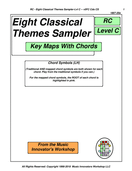 Eight Classical Themes Sampler - Series 5FC- (Key Map Tablature) (arr. John M. Honeycutt)