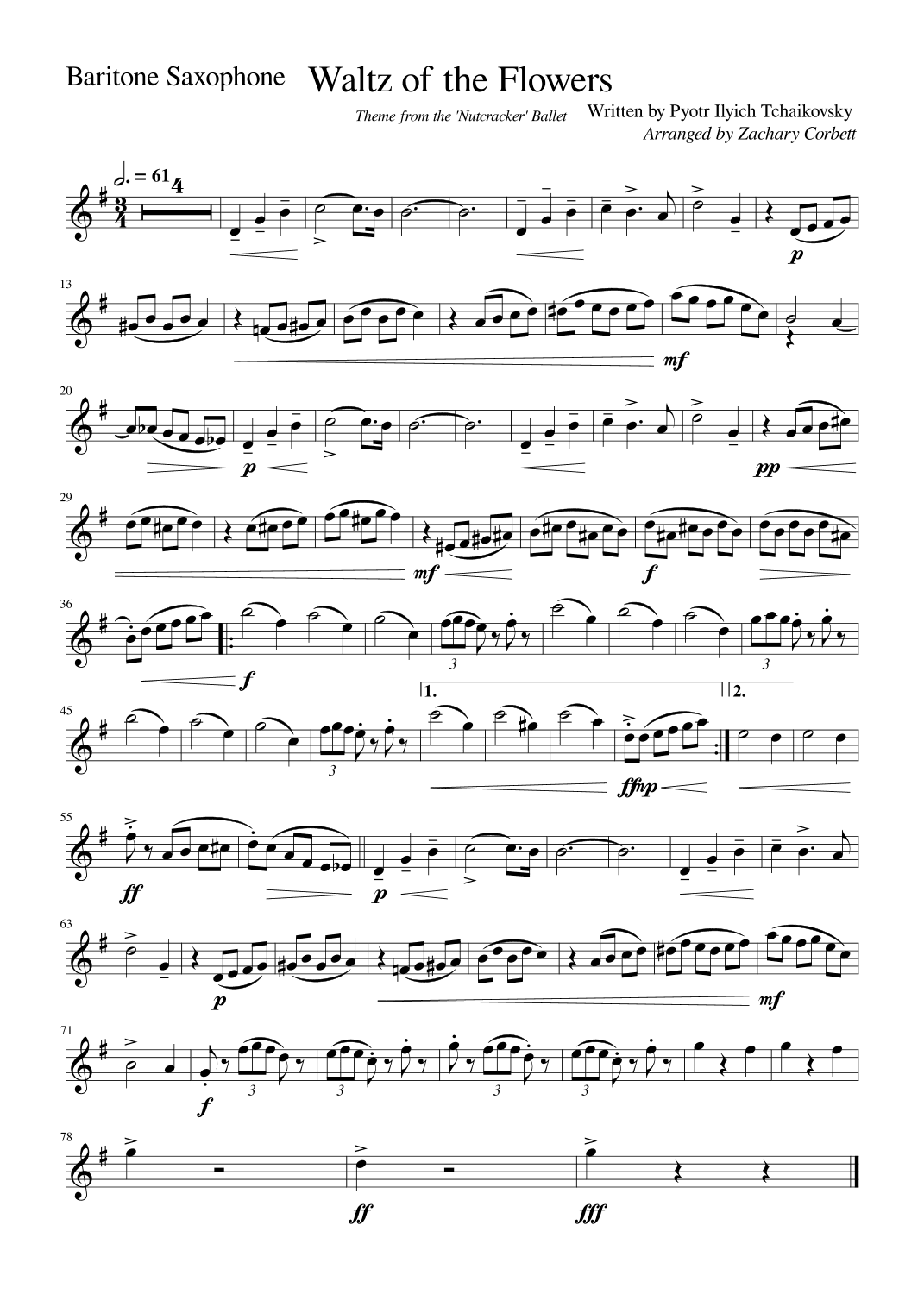 Waltz of the Flowers (arr. Zachary Corbett)