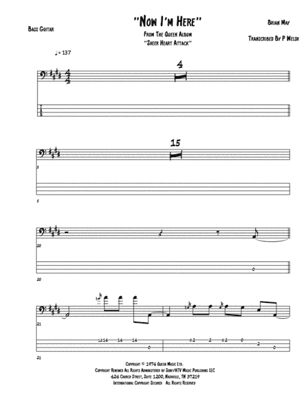 Now I'm Here (arr. Accubass)