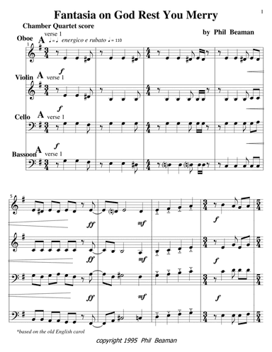 Fantasia on God Rest You Merry - Chamber Quartet (arr. Phil Beaman)
