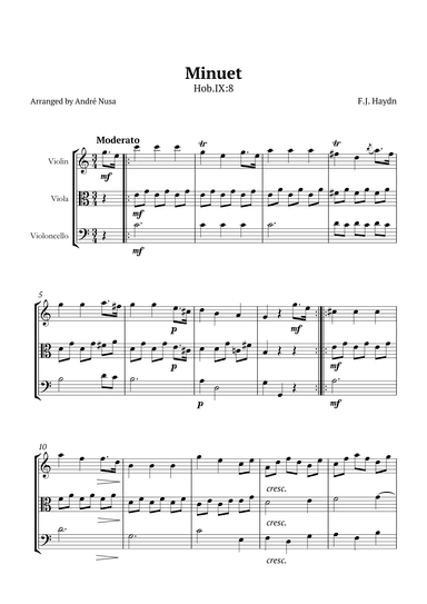 Minuet Hob IX:8 (arr. André Nusa)