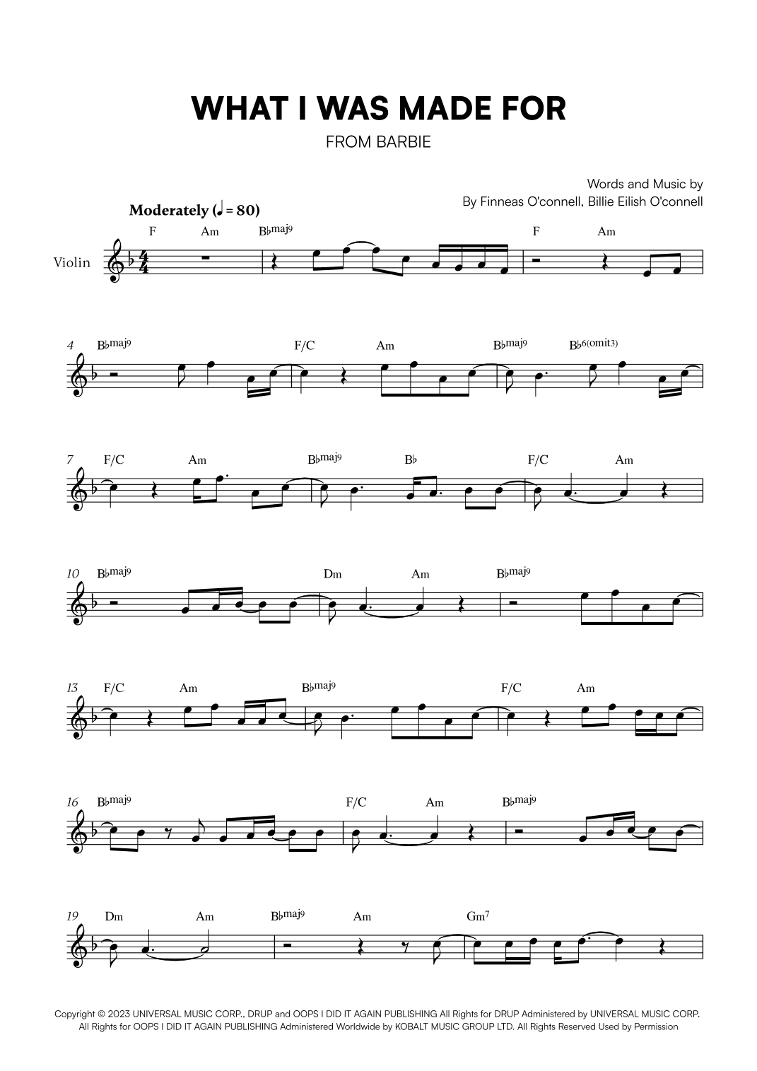 What Was I Made For? (arr. Cadenza Editions)