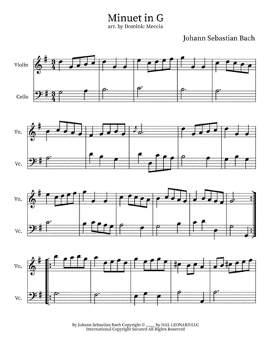 Minuet I In G Major (arr. Dominic Meccia)