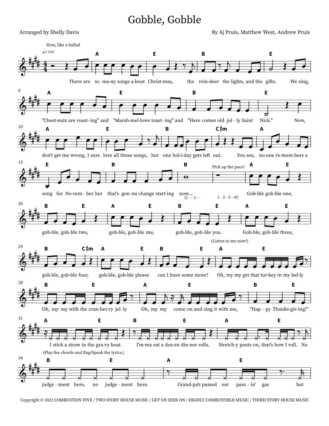Gobble, Gobble (arr. Shelly Davis)