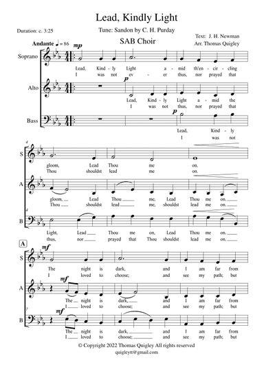Lead, Kindly Light (arr. Thomas Quigley)
