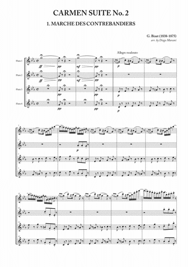 Carmen Suite No. 2 for Flute Quartet (arr. Diego Marani)