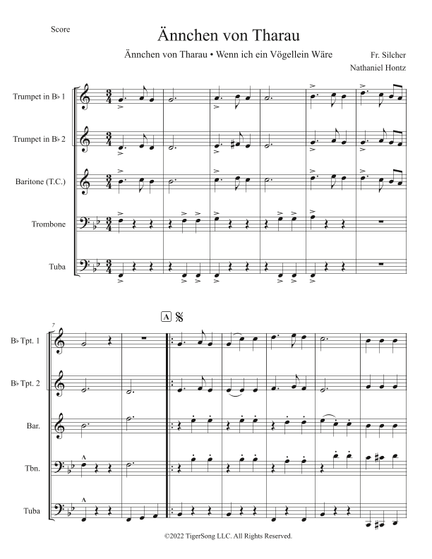 Ännchen von Tharau (arr. Nathaniel Hontz)