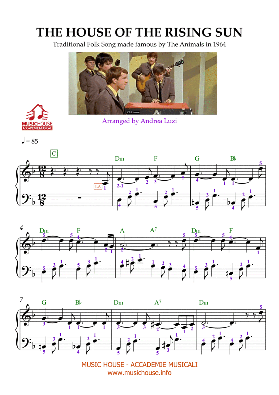 The House Of The Rising Sun - EASY PIANO (arr. Andrea Luzi)