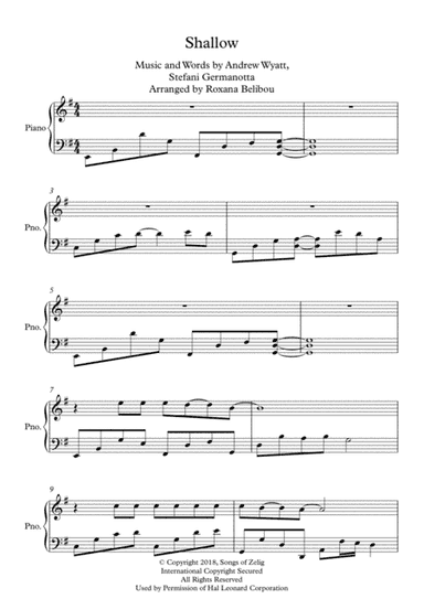 Shallow (arr. Roxana Belibou)