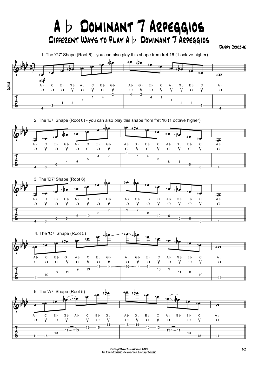Ab Dominant 7 Arpeggios (5 Ways to Play)